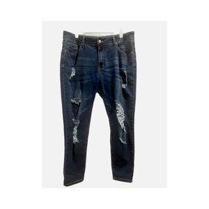 EUC Dark Wash Distressed Skinny Jeans Size 1 X